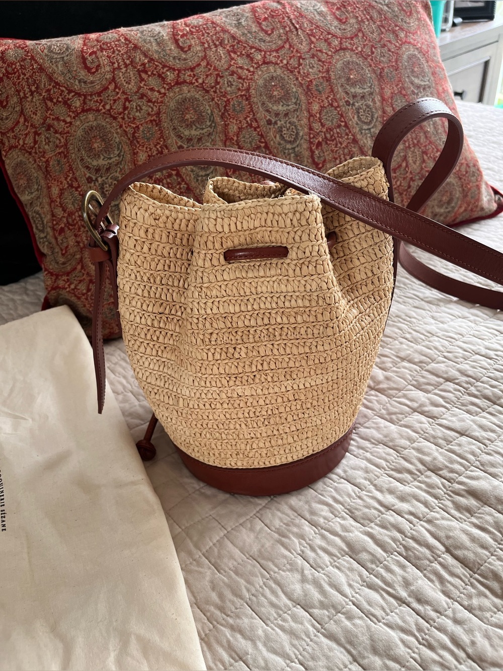 Sezane Farrow Raffia Bag - Picture 5 of 11